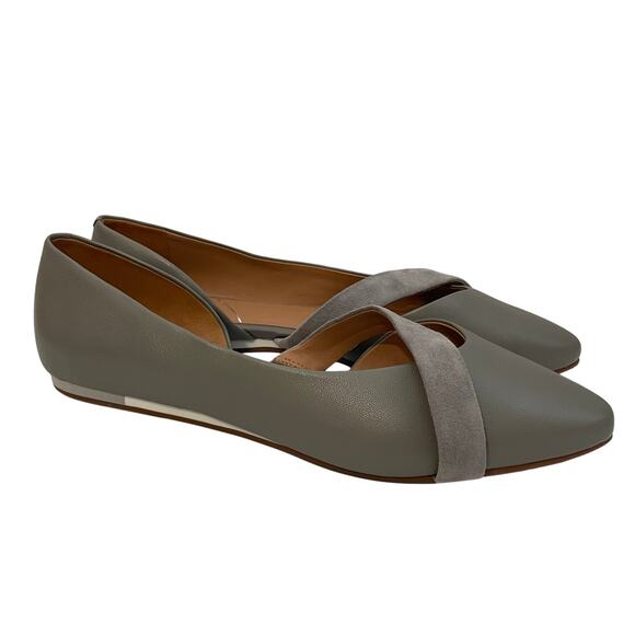 SAVA Anthropologie Lennox D’Orsay Pointed Toe Ballet Flats Gray Women's 9.5-10 - Picture 1 of 16